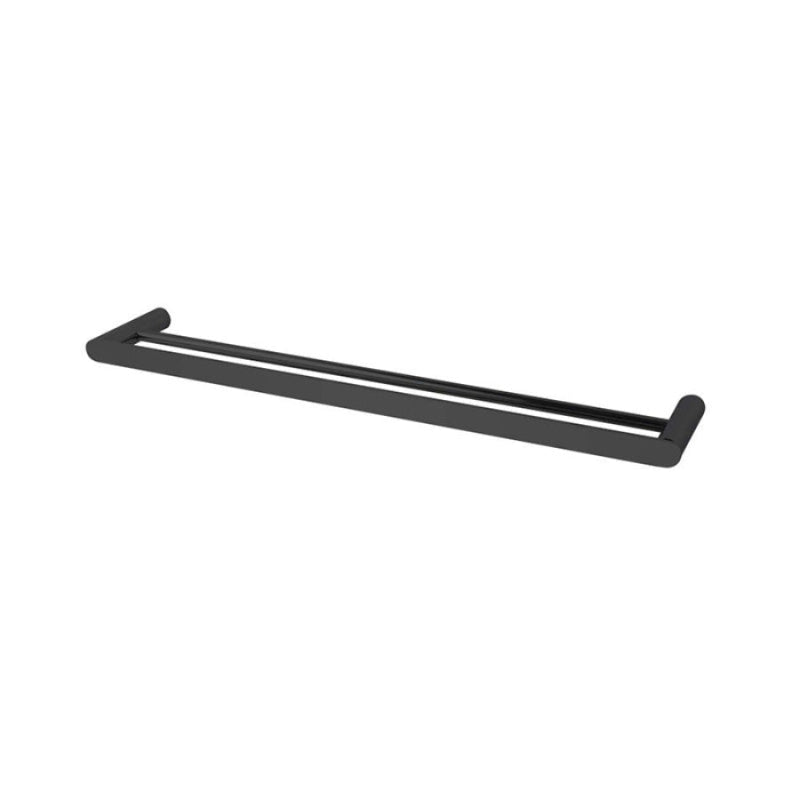 Aquaperla RUSHY 600/800mm Stainless Steel Double Towel Rail Chrome/Black