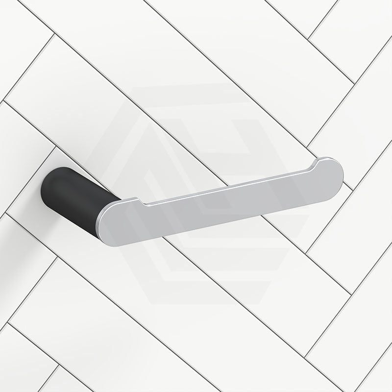 Norico Esperia 170Mm Chrome & Matt Black Toilet Paper Holder Stainless Steel 304 Wall Mounted