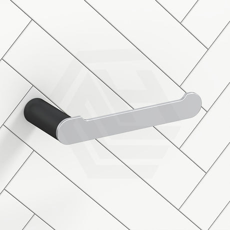 Norico Esperia 170Mm Chrome & Matt Black Toilet Paper Holder Stainless Steel 304 Wall Mounted