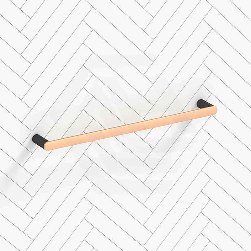 Esperia 600Mm Black & Rose Gold Single Towel Rail Stainless Steel 304 Wall Mounted Multi-Colour