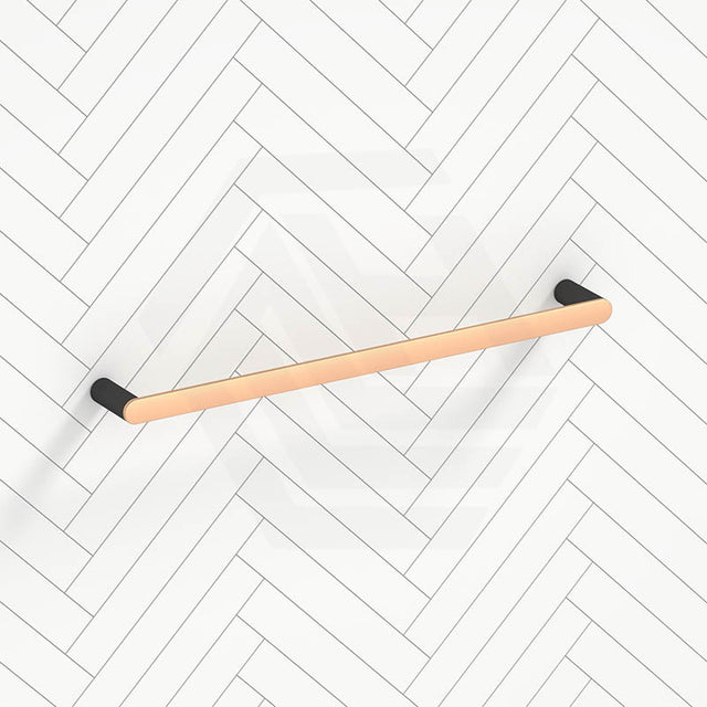 Esperia 600Mm Black & Rose Gold Single Towel Rail Stainless Steel 304 Wall Mounted Multi-Colour