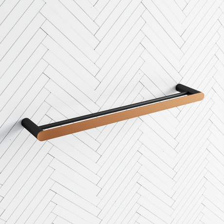 Norico Esperia 600/800mm Black & Rose Gold Double Towel Rail Stainless Steel 304 Multi-Colour Rails
