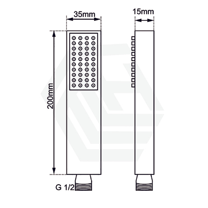 Aquaperla Square Brass Handheld Shower Spray Head Single Function Variant Colour Available
