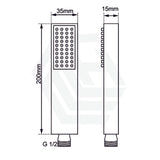 Aquaperla Square Brass Handheld Shower Spray Head Single Function Variant Colour Available