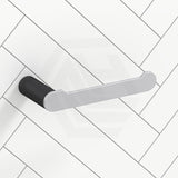 Norico 170Mm Chrome & Matt Black Toilet Paper Holder Solid Brass Wall Mounted Holders