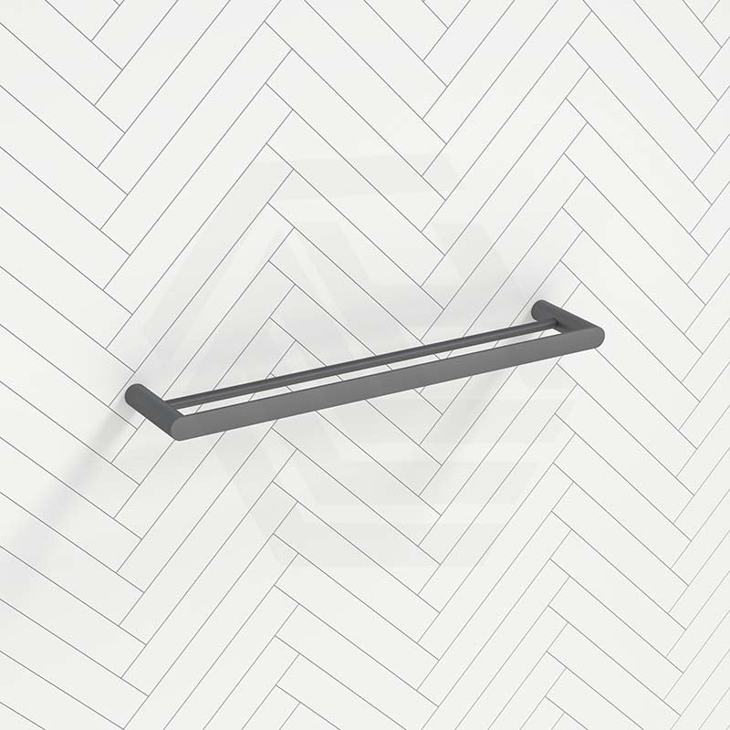 M#1(Gunmetal Grey) Norico 600Mm Brushed Gunmetal Grey Double Towel Rail Solid Brass Wall Mounted
