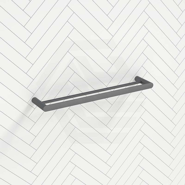 M#1(Gunmetal Grey) Norico 600Mm Brushed Gunmetal Grey Double Towel Rail Solid Brass Wall Mounted