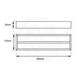 Norico 600/800 Square Double Towel Rail Stainless Steel Variant Colour Available