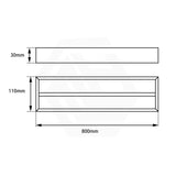 Norico 600/800 Square Double Towel Rail Stainless Steel Variant Colour Available