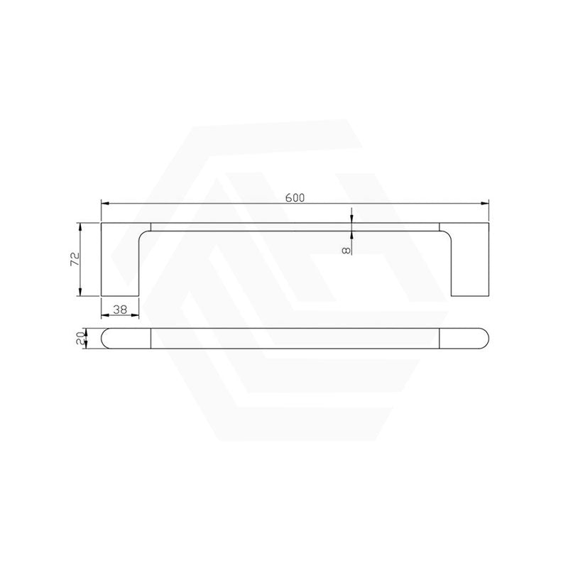Norico Bellino 600/800mm Square Single Towel Rail Zinc Alloy Variant Colour Available