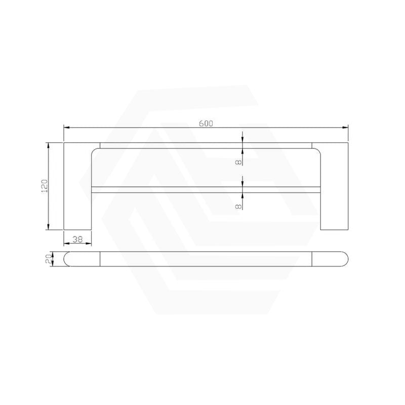 Norico Bellino 600/800mm Square Double Towel Rail Zinc Alloy Variant Colour Available