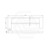 Norico Bellino 600/800mm Square Double Towel Rail Zinc Alloy Variant Colour Available