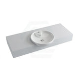150mm Gloss Silk White Stone Top Quartz with Round Semi-Recessed Basin