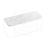 20mm Curved Edge Stone Top for Above Counter Basins Calacatta Quartz Dolce Tree 600-1800mm
