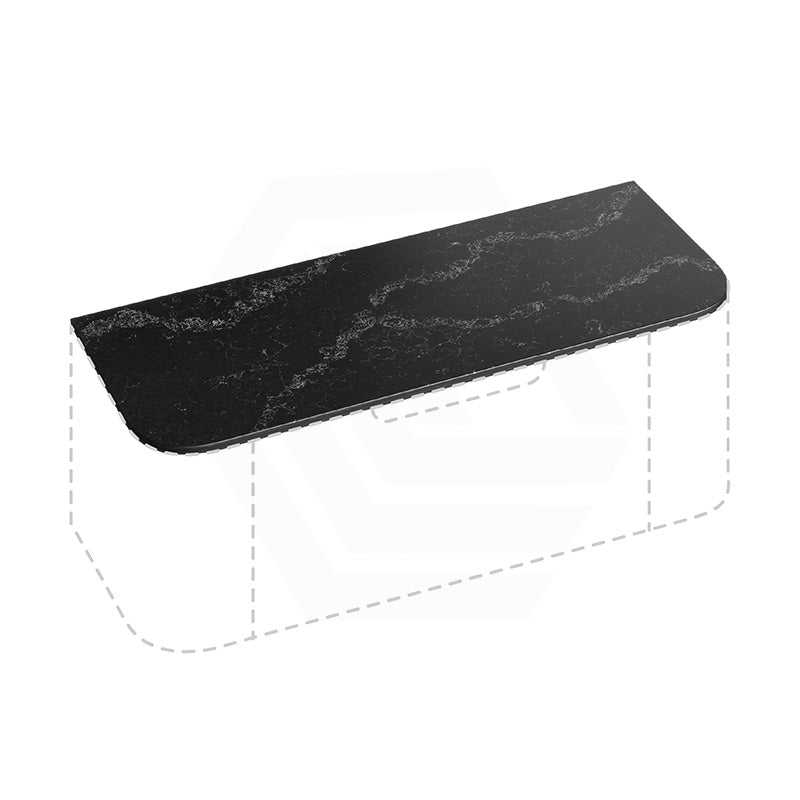 20mm Curved Edge Stone Top for Above Counter Basins Gloss Black Swan 600-1500mm