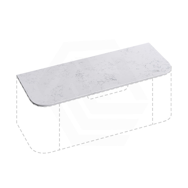 20mm Curved Edge Stone Top for Above Counter Basins Gloss Snow White 600-1800mm