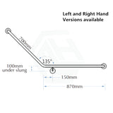 Assist Grab Rail 870*700mm Left Hand Bar Angle Ambulant Accessories Special Needs Stainless Steel