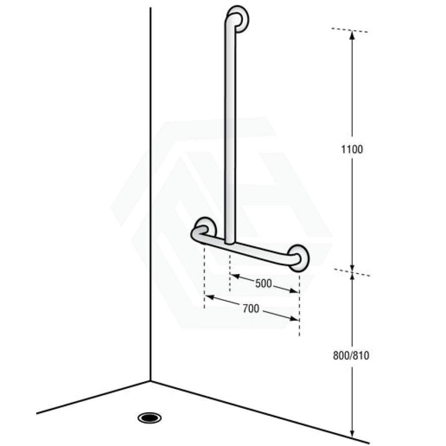 Assist Shower Grab Rail 700X1100mm Ambulant Accessories Special Needs Stainless Steel 304 Care