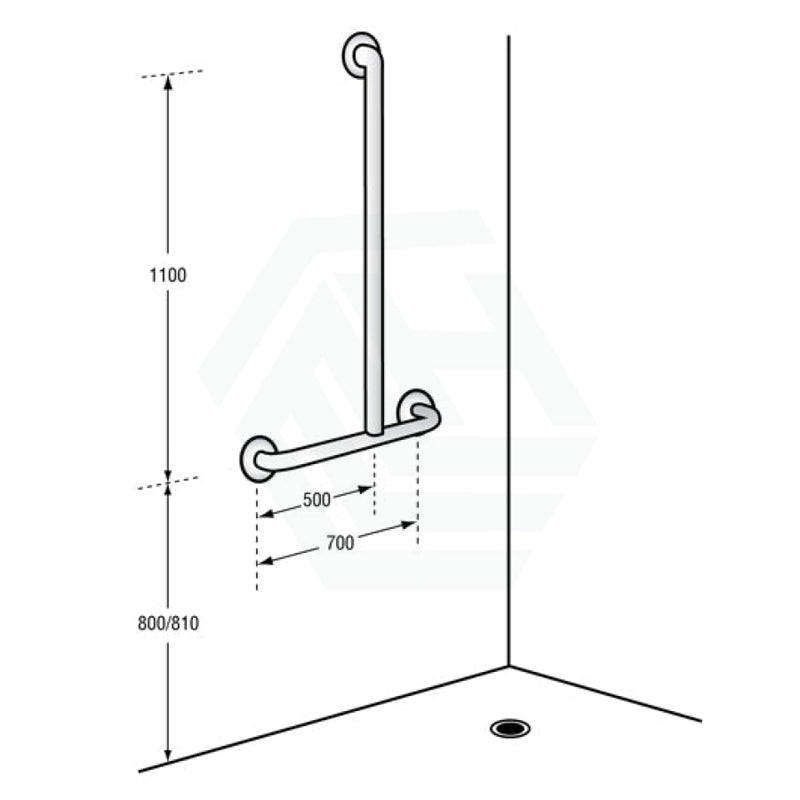 Assist Shower Grab Rail 700X1100Mm Ambulant Accessories Special Needs Stainless Steel 304 Care