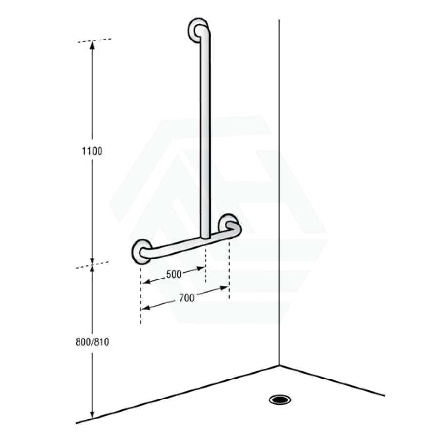 Assist Shower Grab Rail 700X1100mm Ambulant Accessories Special Needs Stainless Steel 304 Care