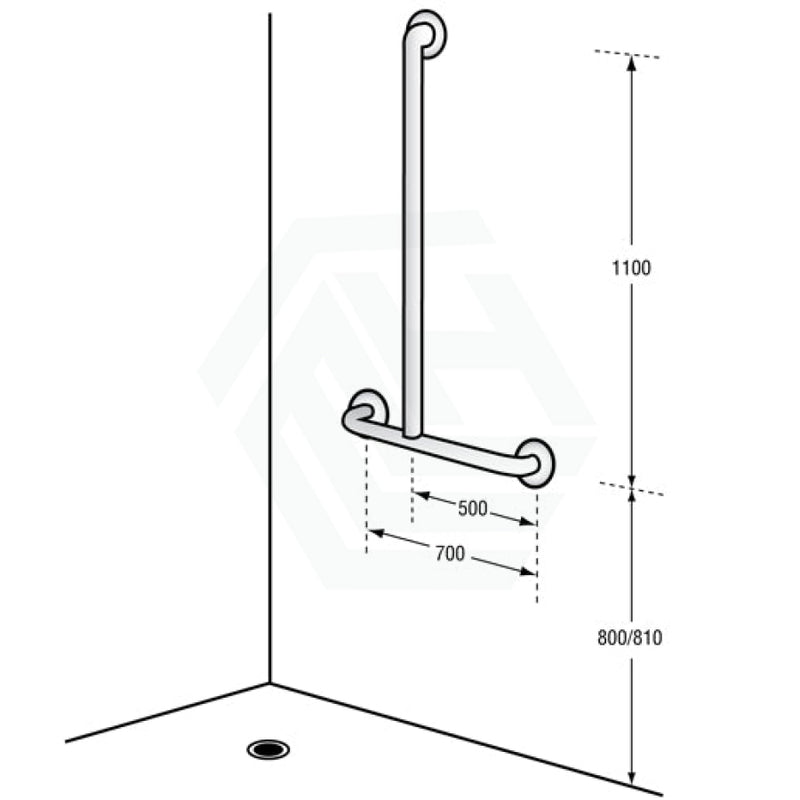 Assist Shower Grab Rail 700X1100Mm Ambulant Accessories Special Needs Stainless Steel 304 Care