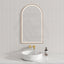 Aulic Canterbury 503X903Mm Brushed Nickel Framed Touchless Arch Backlit Led Mirror Mirrors