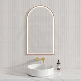 Aulic Canterbury 503X903Mm Brushed Nickel Framed Touchless Arch Backlit Led Mirror Mirrors