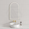 Aulic Canterbury 503X903Mm Gun Metal Framed Touchless Arch Backlit Led Mirror Mirrors