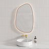 Aulic Tarcoola 553X903Mm Brushed Bronze Framed Touchless Backlit Led Mirror Special Shape Mirrors
