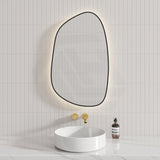 Aulic Tarcoola 553X903Mm Matt Black Framed Touchless Backlit Led Mirror Special Shape Mirrors