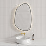 Aulic Tarcoola 553X903Mm Matt Black Framed Touchless Backlit Led Mirror Special Shape Mirrors
