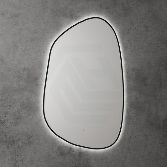 Aulic Tarcoola 553X903Mm Matt Black Framed Touchless Backlit Led Mirror Special Shape Mirrors
