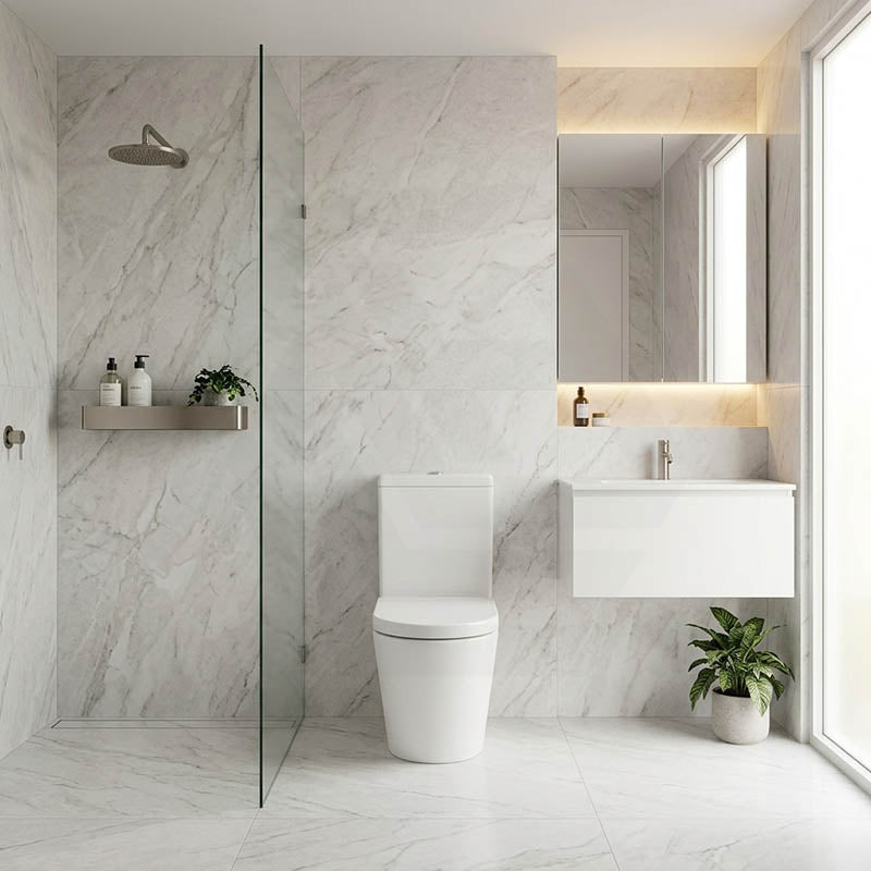 Azzurra WELS 6 Star Dual Flush Cal Back to Wall Toilet Suite with Drainwave 700x365x850mm - Gloss White