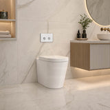 Azzurra WELS 6 Star Dual Flush Wall Faced Cal Pedestal Pan with Inwall Cistern & Push Button with Drainwave P-Trap Only 520x360x390mm - Gloss White
