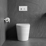 Azzurra WELS 6 Star Dual Flush Wall Faced Cal Pedestal Pan with Inwall Cistern & Push Button with Drainwave P-Trap Only 520x360x390mm - Gloss White