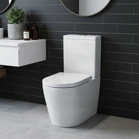 Azzurra WELS 6 Star Dual Flush Back to Wall Toilet Suite Ambulant Height with Drainwave 655x380x875mm - Gloss White