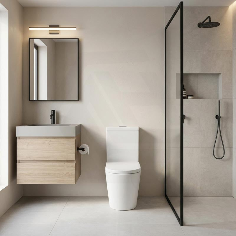 Azzurra WELS 6 Star Dual Flush Back to Wall Toilet Suite Ambulant Height with Drainwave 655x380x875mm - Gloss White