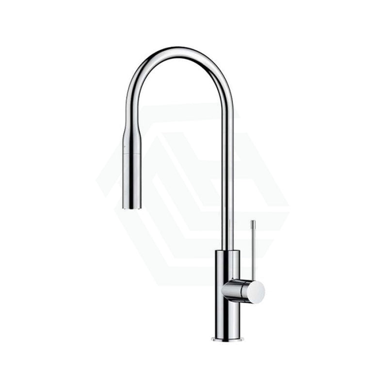 Aziz Chrome Solid Brass Round Mixer Tap With 360 Swivel And Pull Out Extended Nozzle For Kitchen