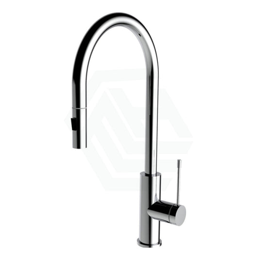Aziz-Ii Chrome Dr Brass Round Mixer Tap With 360° Swivel And Pull Out Extended Nozzle For Kitchen
