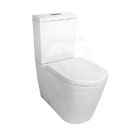 Azzurra Wels 6 Star Dual Flush 3/2L Wall Faced Toilet Suite Ambulant Height With Drainwave Box Rim