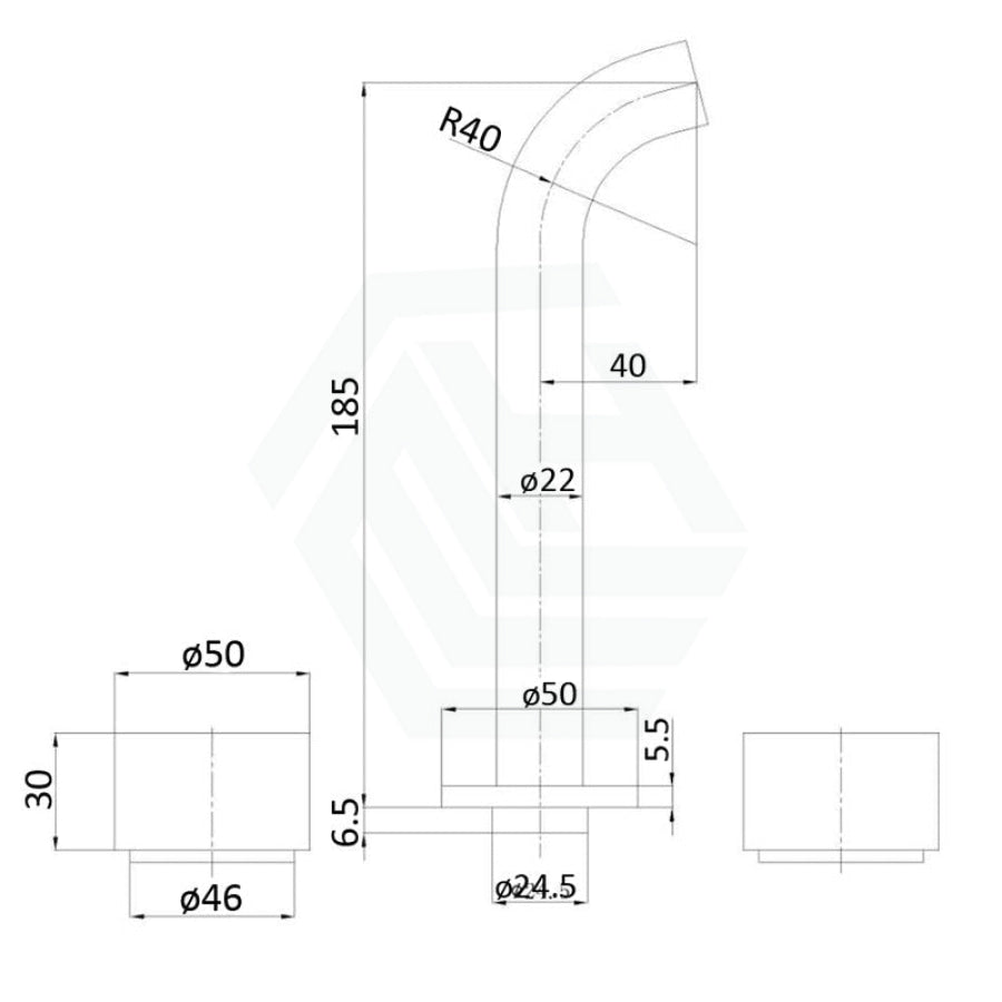 Bath Tap Set Quarter Turn Wall Mounted Matt Black