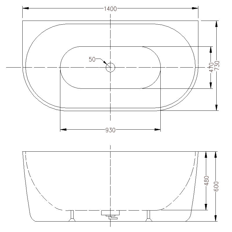 1400/1490/1600/1690mm Hanabi Bathtub Back To Wall Gloss White No Overflow 1400mm Bathtubs