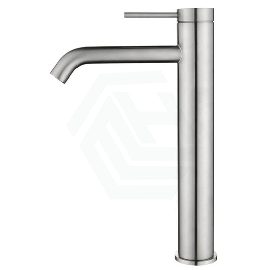 Bella Vista Mica Brushed Nickel Tall Basin Mixer Tap Round Stainless Steel For Bathroom Mixers