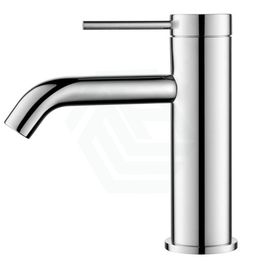 Bella Vista Mica Chrome Short Basin Mixer Tap Round Stainless Steel For Bathroom Mixers