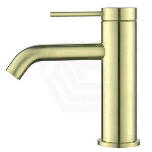 Bella Vista Mica French Gold Short Basin Mixer Tap Round Stainless Steel For Bathroom Mixers