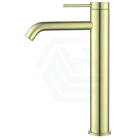 Bella Vista Mica French Gold Tall Basin Mixer Tap Round Stainless Steel For Bathroom Mixers