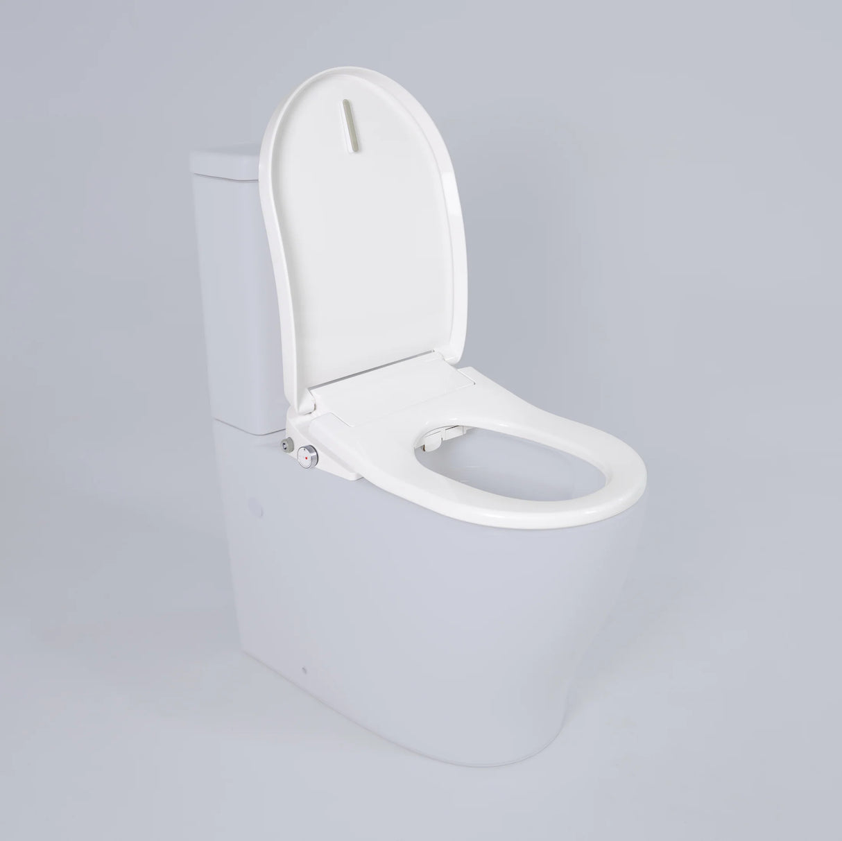 Ultra Slim Electric Intelligent Bidet Seat with Instant Heating and Remote Control for D Shape Toilets 508x375x93mm - White