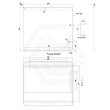 500/700/800mm Lamex Rectangle Black Framed LED Frontlit Mirror Vertical/Horizontal