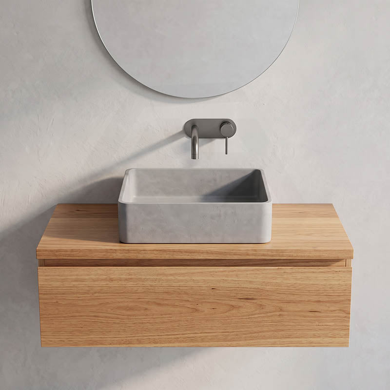 Square Above Counter Concrete Basin Pop Up Waste Included 390x390x120mm - Various Colour