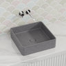 390X390X120Mm Square Above Counter Concrete Basin French Grey Pop Up Waste Included Basins